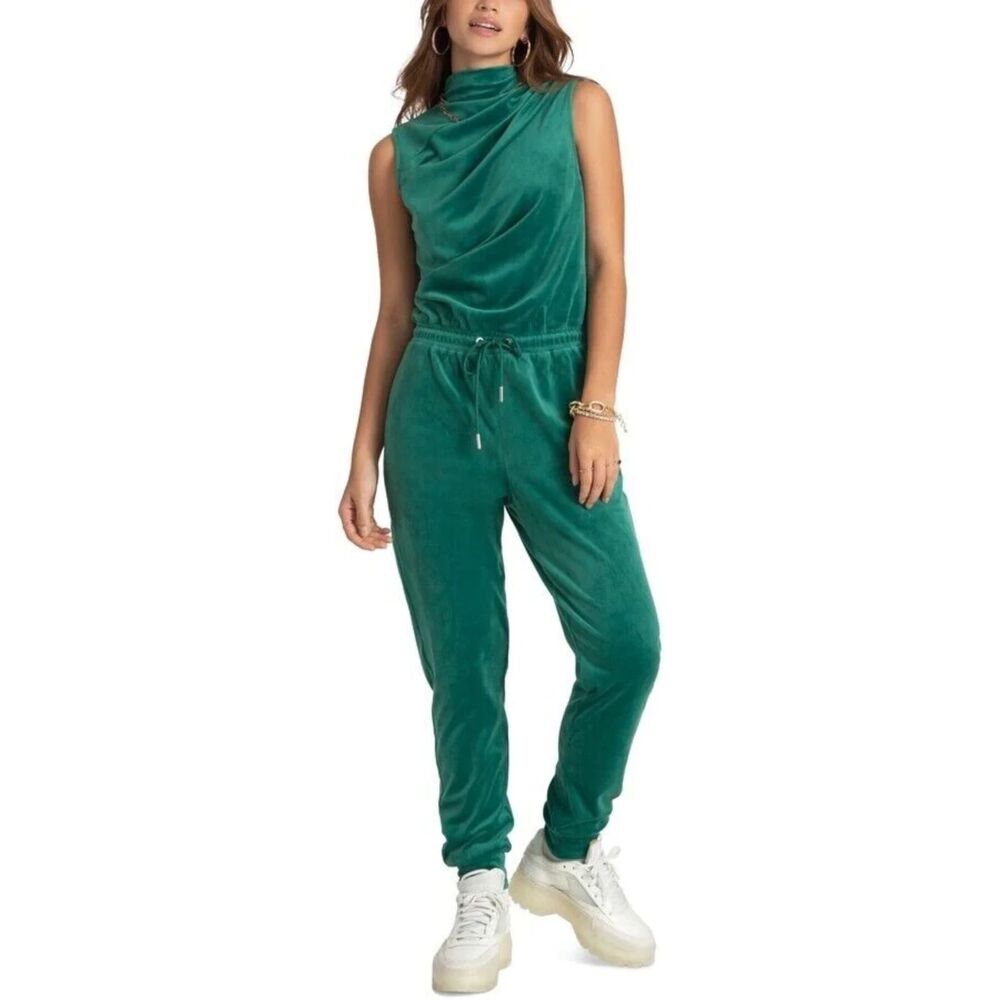 Juicy Couture Sleeveless Velour Jumpsuit Jade Green Size S Y2K Inspired